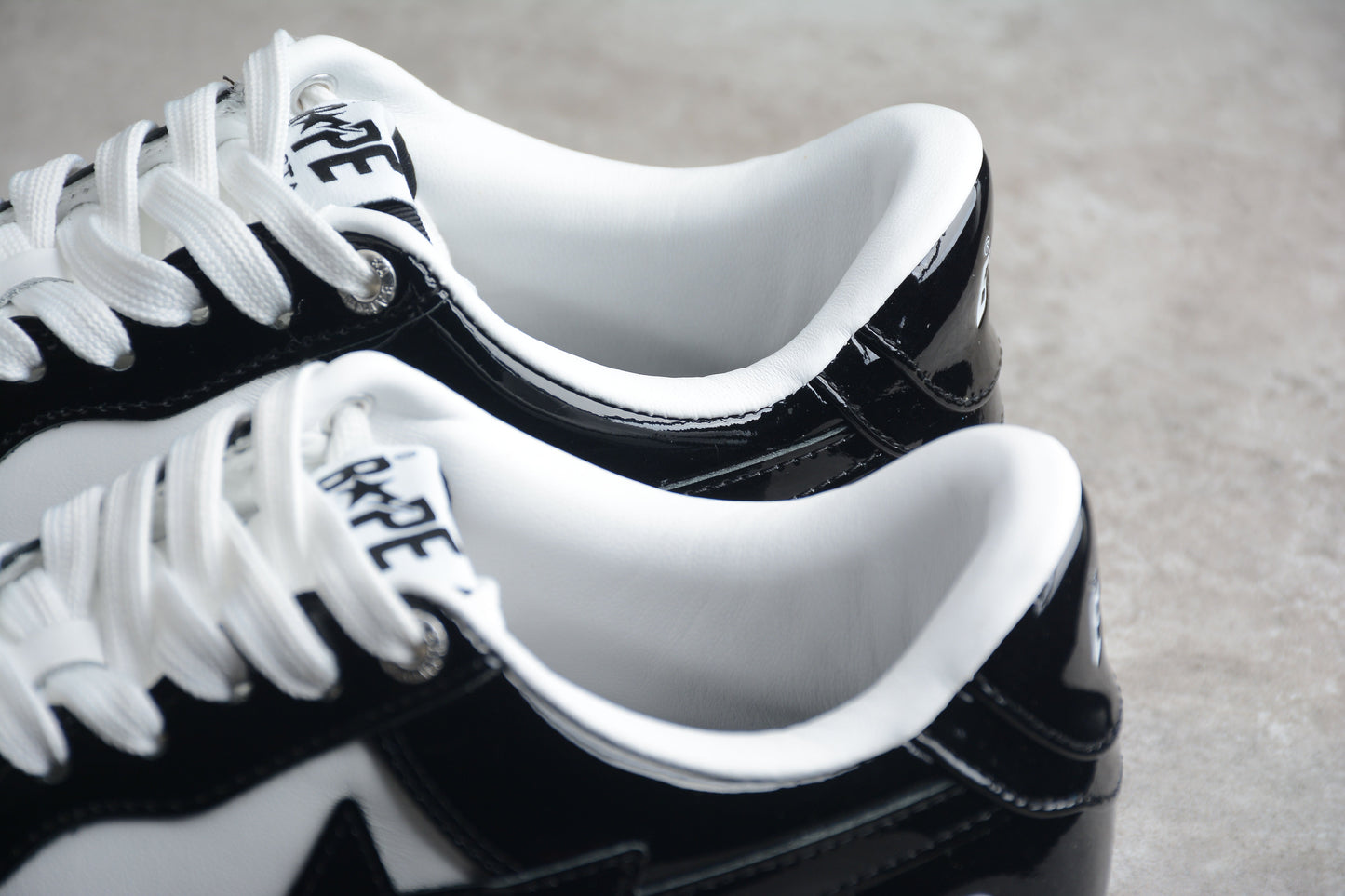 Bape Sta Cuir Verni Noir