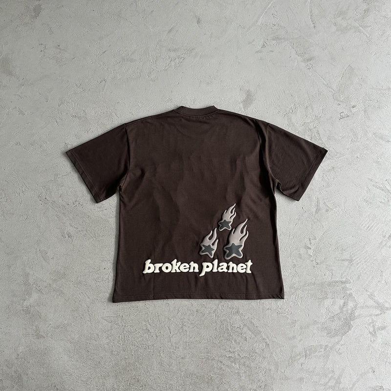 Broken Planet Heartess Love Tshirt-mocha