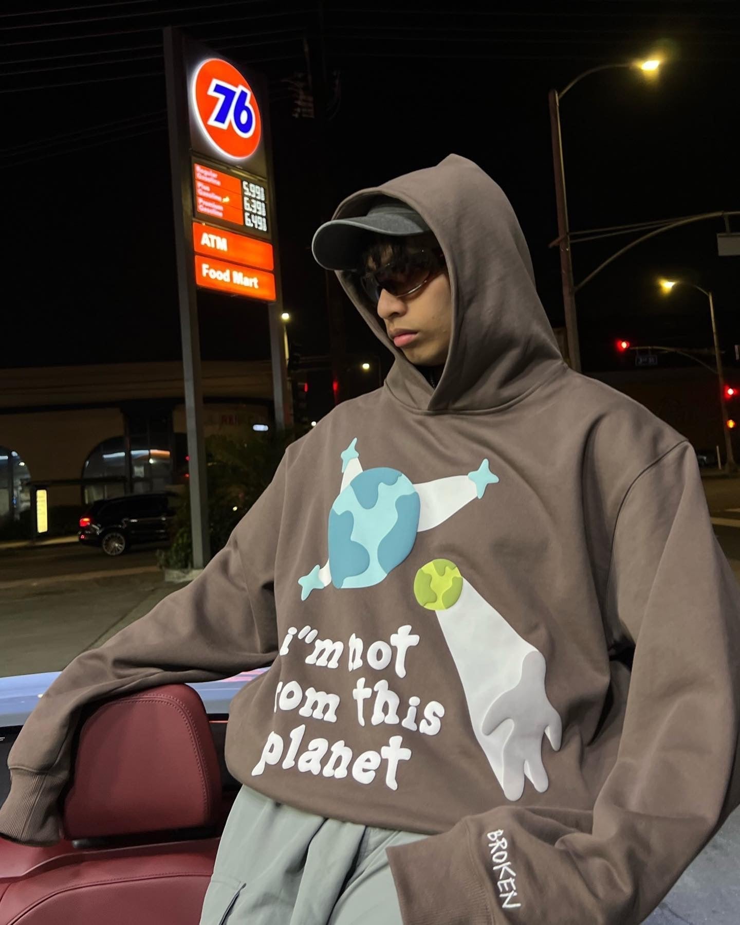 Sweat à capuche Broken P Market Blue Planet
