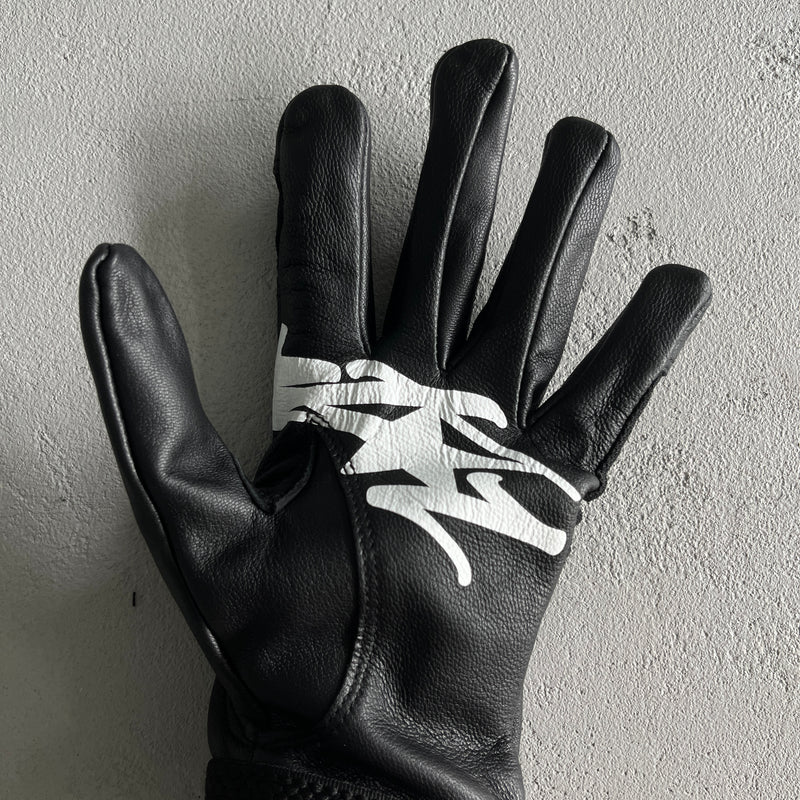 Corteiz Black Leather Gloves
