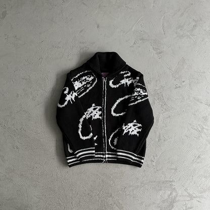 Pull jacquard en maille épaisse Corteiz
