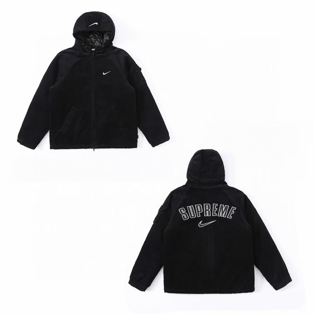 Supreme X Nike Arc Corduroy Hooded Jacket Black