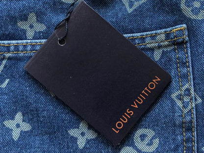 Jeans a 5 tasche Supreme x Louis Vuitton in denim jacquard