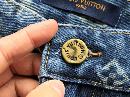 Jeans a 5 tasche Supreme x Louis Vuitton in denim jacquard