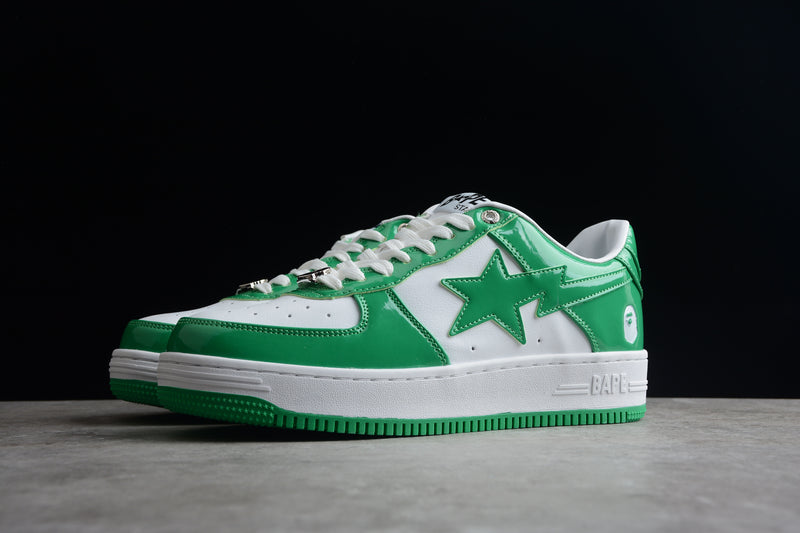 Bape Sta Patent Leather White Green