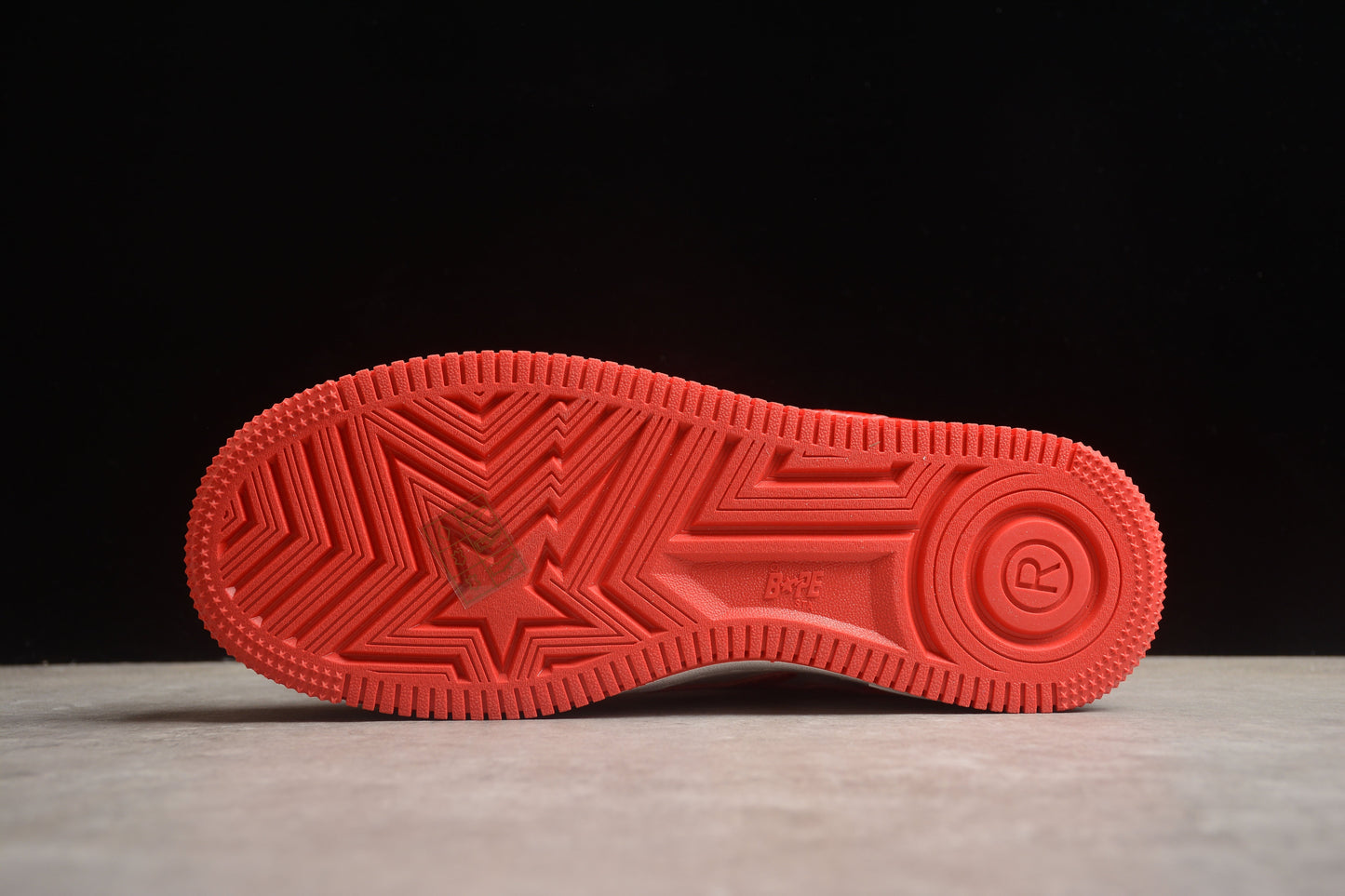 Bape Sta Cuir Verni Blanc Orange