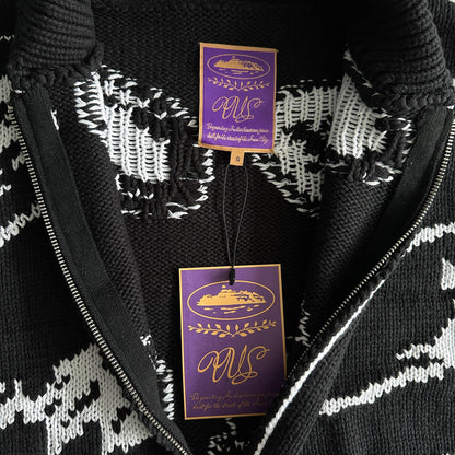 Pull jacquard en maille épaisse Corteiz