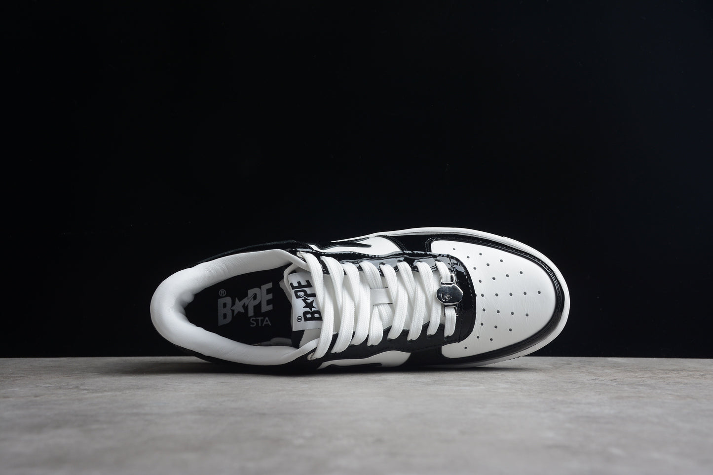 Bape Sta Cuir Verni Noir