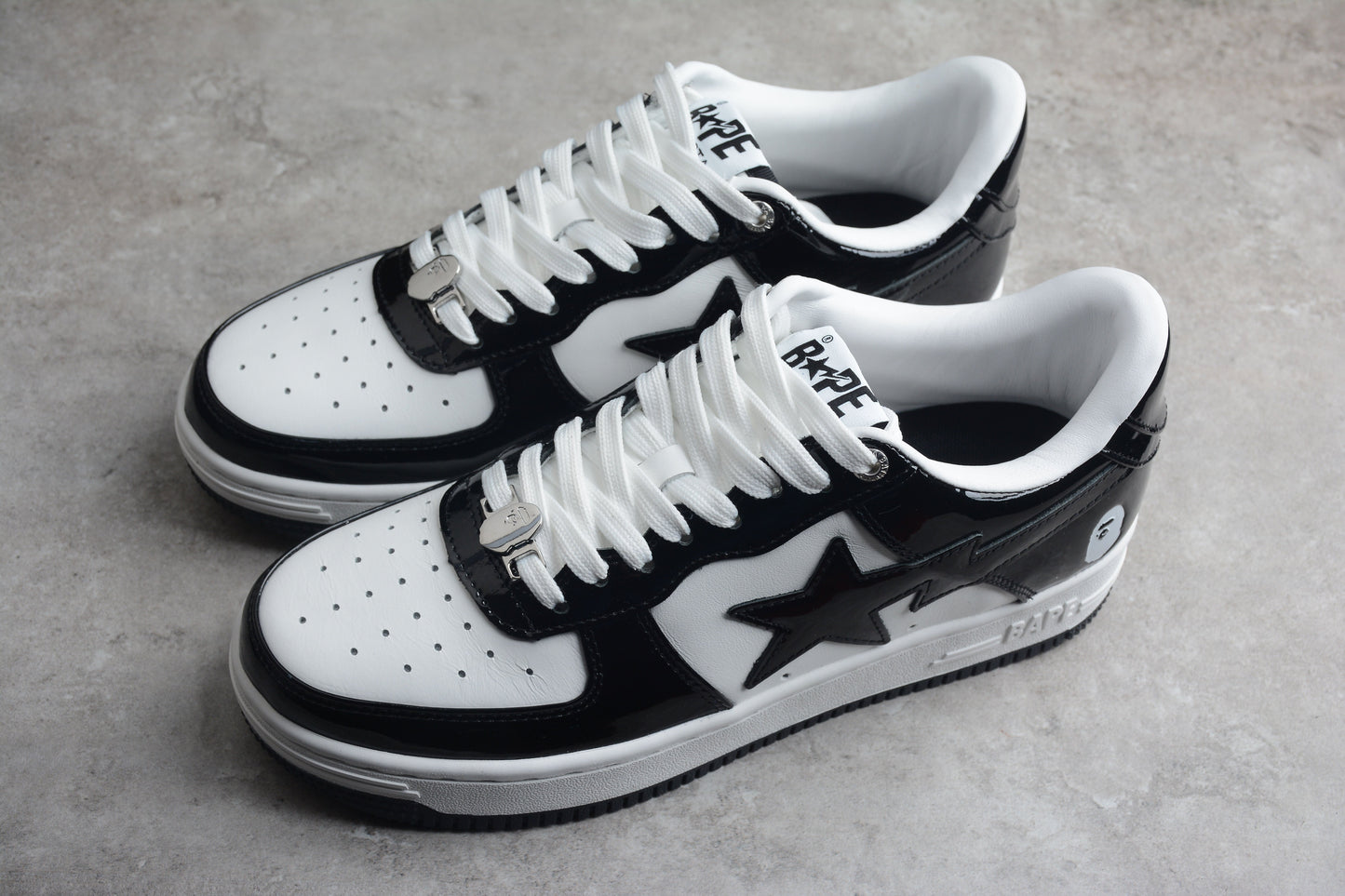 Bape Sta Cuir Verni Noir
