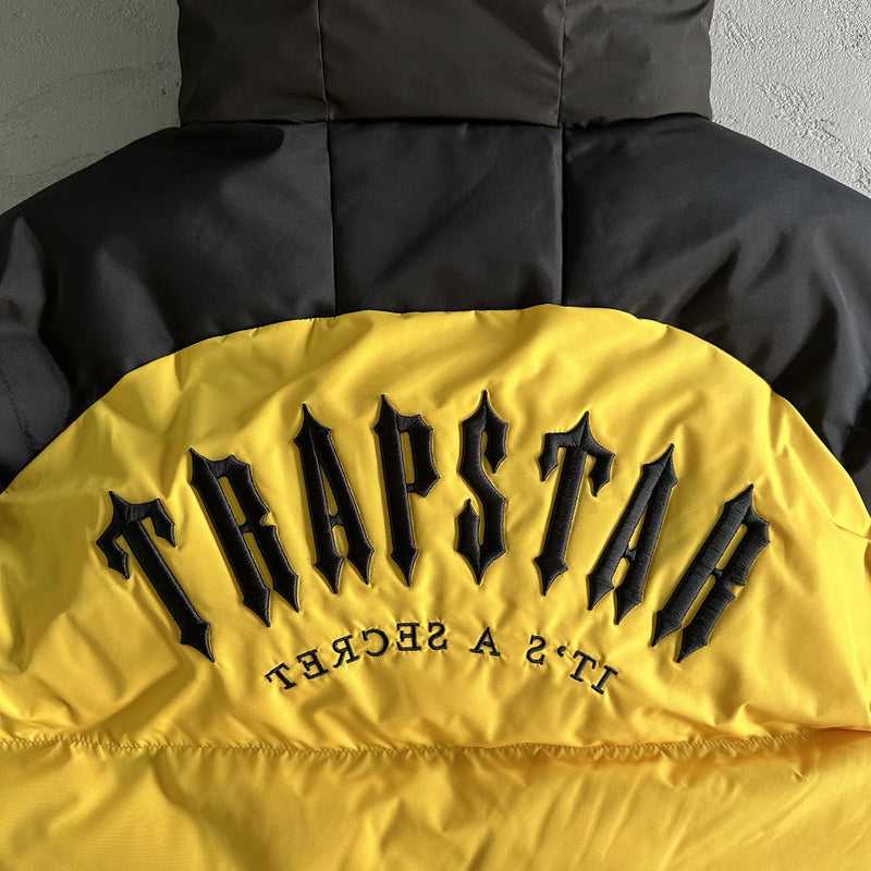 Trapstar Decoded Arch Puffer Jacket Black Yellow