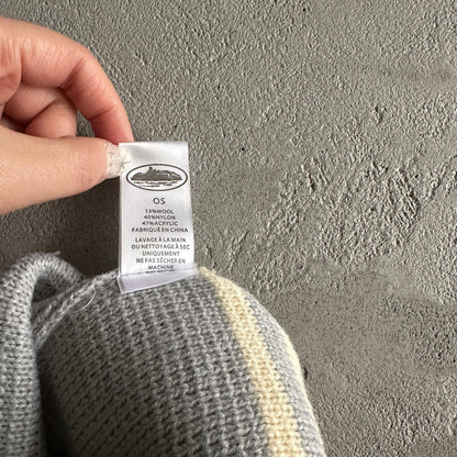 Bonnet rayé en maille Corteiz - Gris