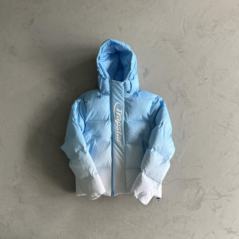 Trapstar Decoded 2.0 Hooded Puffer Jacket Sky Blue