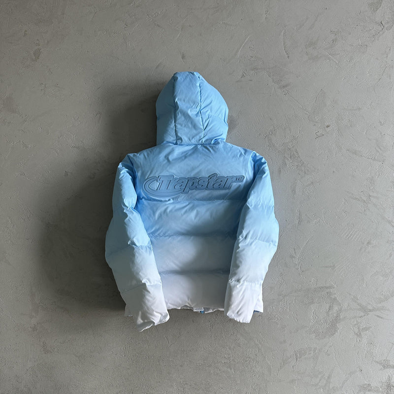 Trapstar Decoded 2.0 Hooded Puffer Jacket Sky Blue