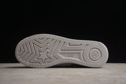 Bape Sta Cuir Verni Gris et Blanc