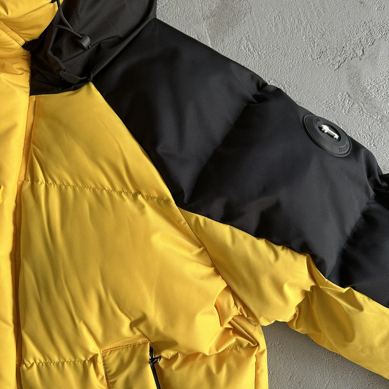 Trapstar Decoded Arch Puffer Jacket Black Yellow