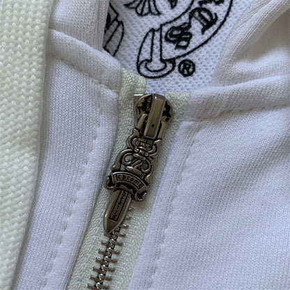 Sweat à capuche zippé Chrome Hearts