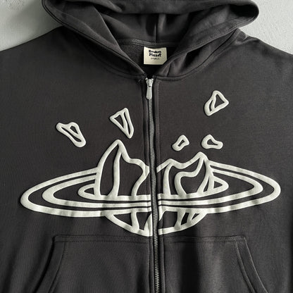 Sweat à capuche zippé double Broken P