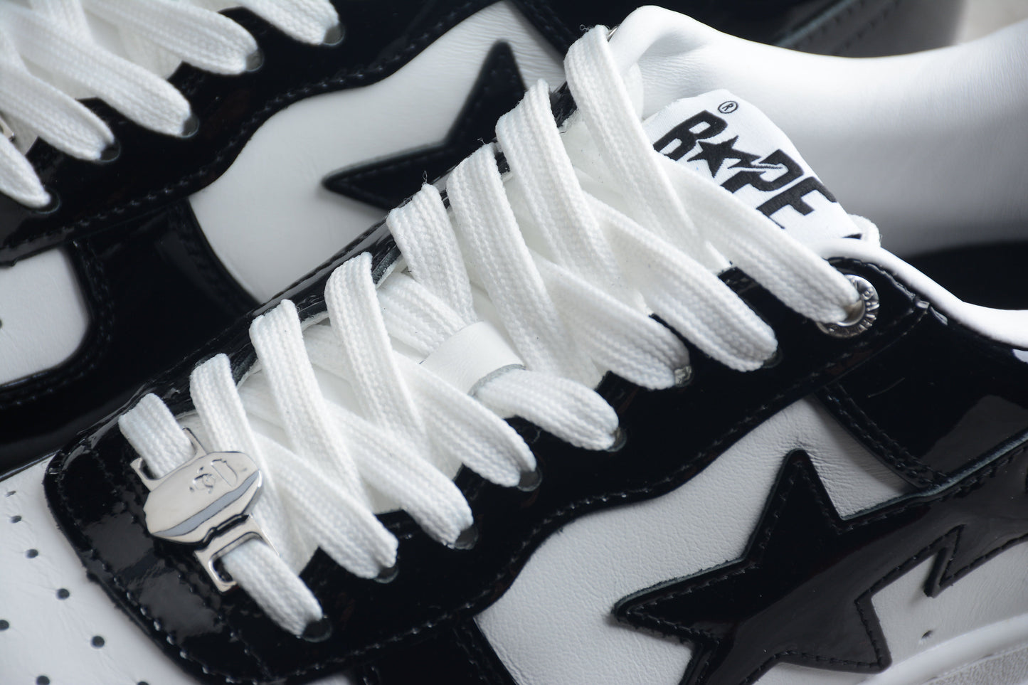 Bape Sta Cuir Verni Noir