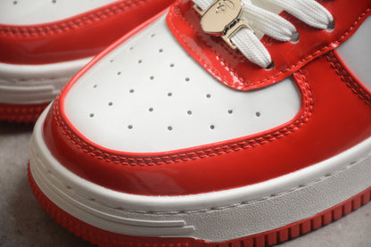 Bape Sta Cuir Verni Blanc Orange