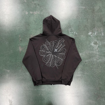 Sweat à capuche zippé Broken P Spider