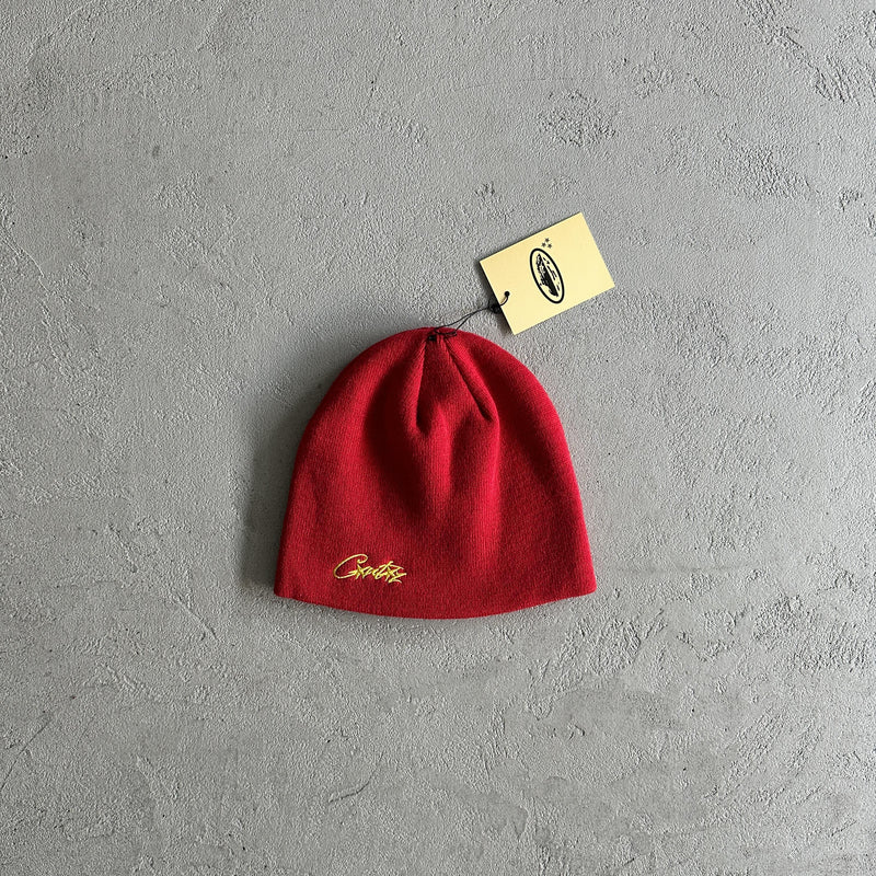 Side Embroidered Cold Hat-Red