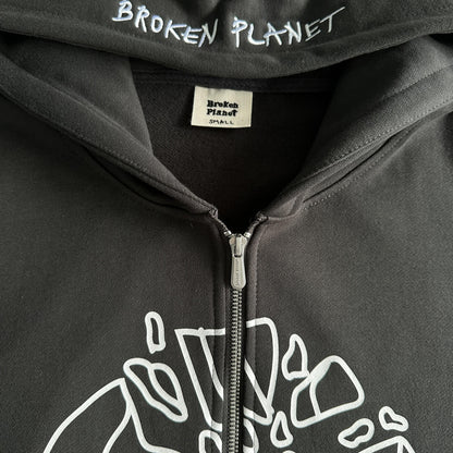 Sweat à capuche zippé Broken P