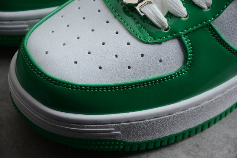 Bape Sta Patent Leather White Green